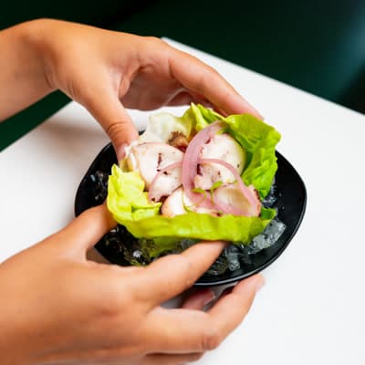 Plat fresc amb contrastos de textures